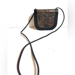 Roberto. Vascon Stylish Black and Brown Leather crossbody Women's Bag